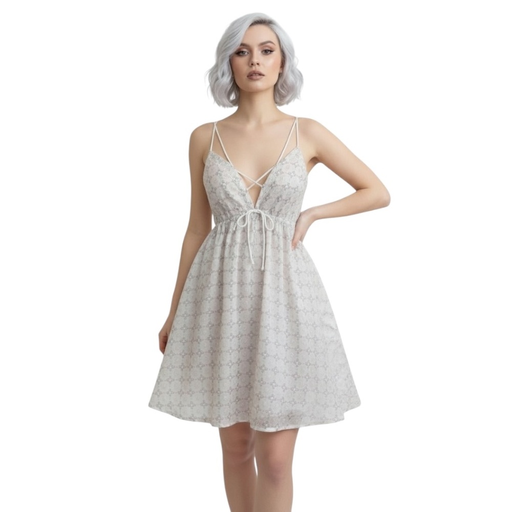 NWT FOR LOVE & LEMONS Eyelet Mini Dress SIZE XS